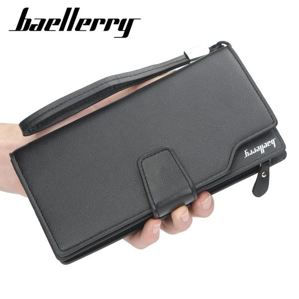 

wallets baellerry men's wallet business clutch coin pocket zipper purse 3 fold phone purses casual portfolio multi-card bit, Red;black