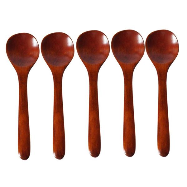

spoons 5pcs small wooden for cooking honey tea coffee stirring spoon