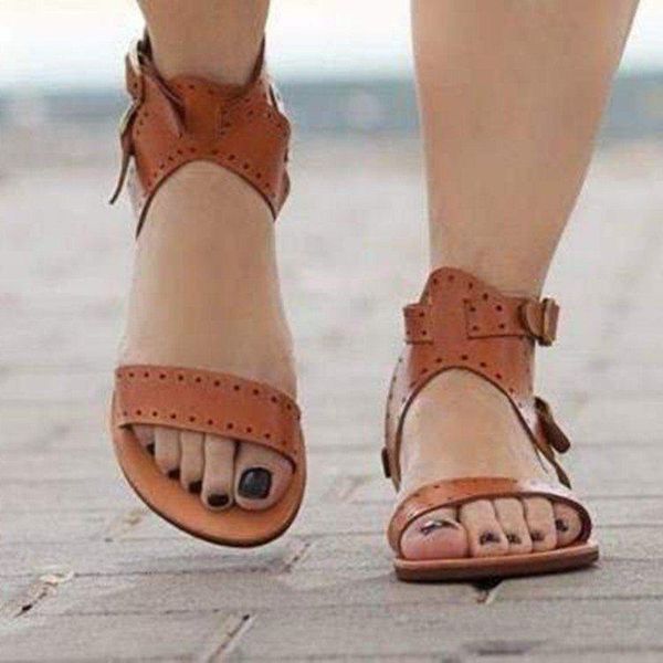 

sandals 2021 one line buckle low heel open toe pu rubber flat bottomed, Black