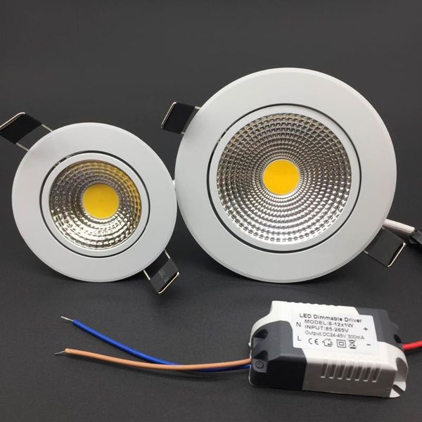 

downlights dimmable led downlight light cob ceiling spot 5w 7w 9w 12w 15w 85-265v recessed lights indoor lighting