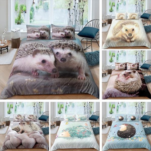 

bedding sets 3d hedgehog set  king size 2/3pc luxury animal comforter/duvet/quilt cover pillowcase
