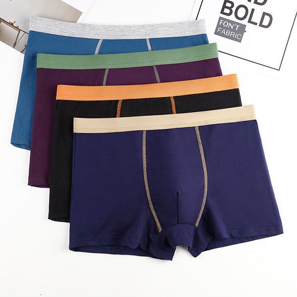 

2 / 4 pairs of pure cotton boxer underwear for men, Black;white