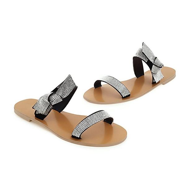

big size personalized sequin sandals summer flat ladies women shoes woman, Black