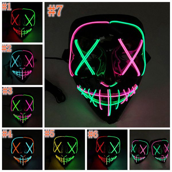 

7 styles halloween led glowing mask party cosplay masks club lighting bar scary masks