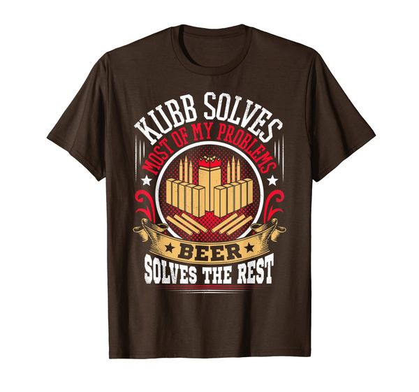 

kubb solves most of my problems beer solves the rest t-shirt, White;black