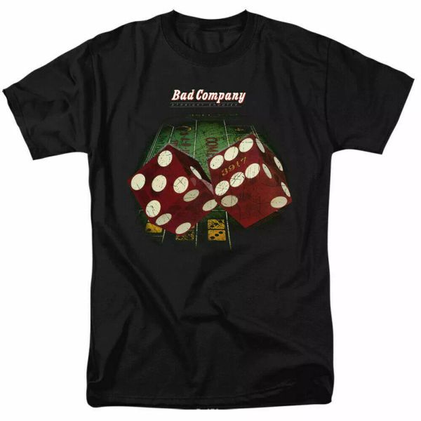 

bad company straight shooter t shirt licensed rock band merchandise tee black, White;black