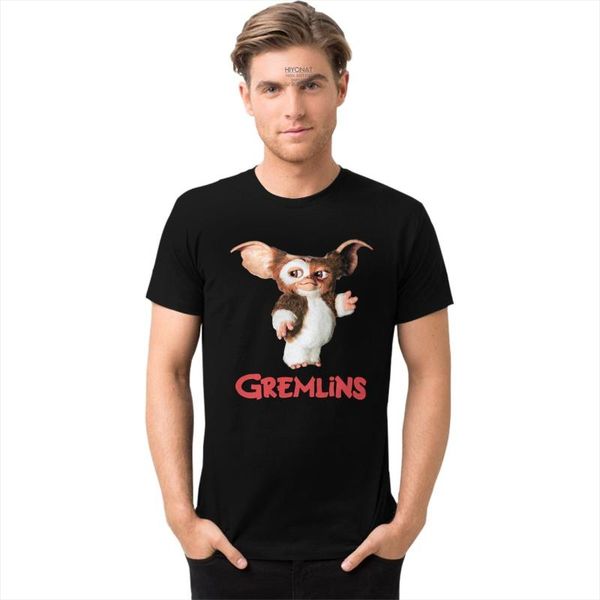 

men's t-shirts kawaii gremlins gizmo t-shirt men cotton tee shirt short sleeve 80s movie mogwai monster tshirt fashion graphic, White;black