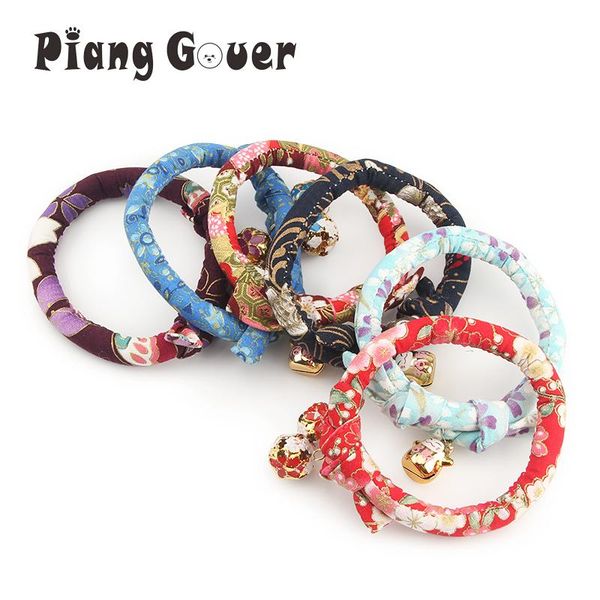 

sakura japanese cute cat collar with bell wedding po kitten small dogs cats pet collars & leads