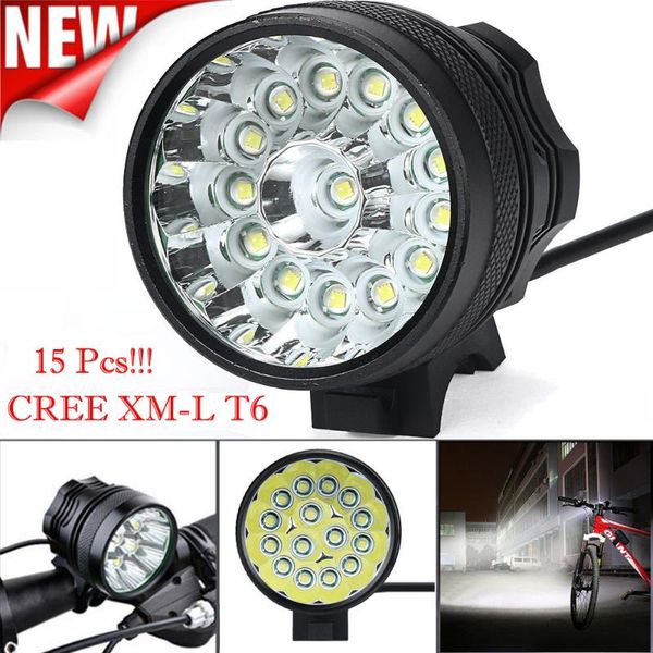 

bike lights super bright 34000 lm 15x cree t6 led 3 modes bicycle lamp front light headlight outdoor cycling fishing camping torch