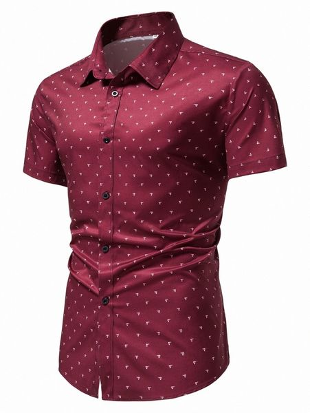 

men allover print shirt 98n3#, White;black