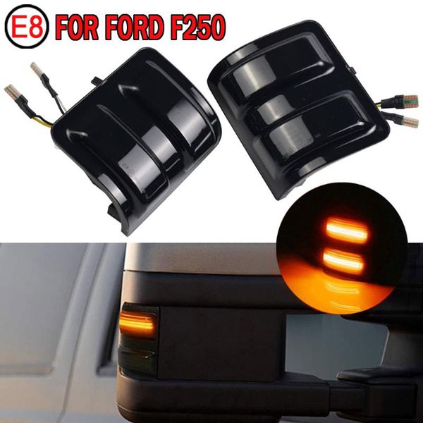 

emergency lights 2pcs for f250 f350 f450 f550 2008-2021 dynamic led car light smoked lens amber side mirror marker lamps