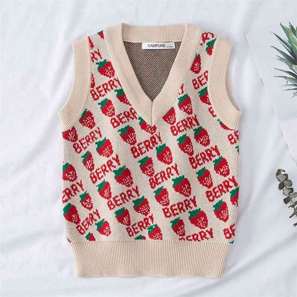 

autumn baby boys girls strawberry printing waistcoat coat children clothing sleeveless loose knitted kids vest 210521, Camo