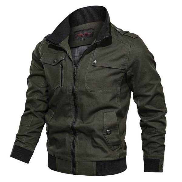 

men's jackets 2021 spring and autumn bomber jacket casual plus size male military cotton pilot coat army men cargo flight, Black;brown