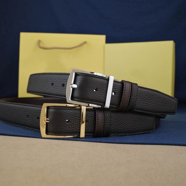 

reversible buckle belt fashion belts needle buckle belt cowhide with box, Black;brown