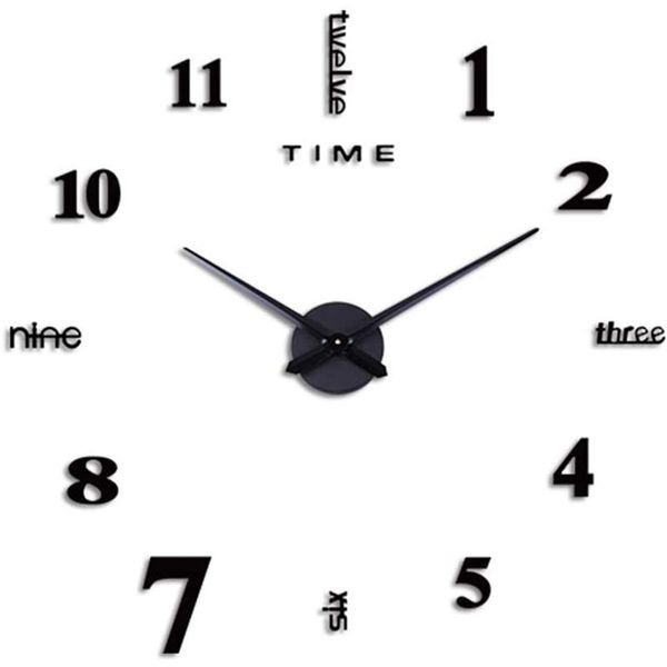 

wall clocks frameless diy mute clock 3d mirror surface sticker home office dÃ©cor