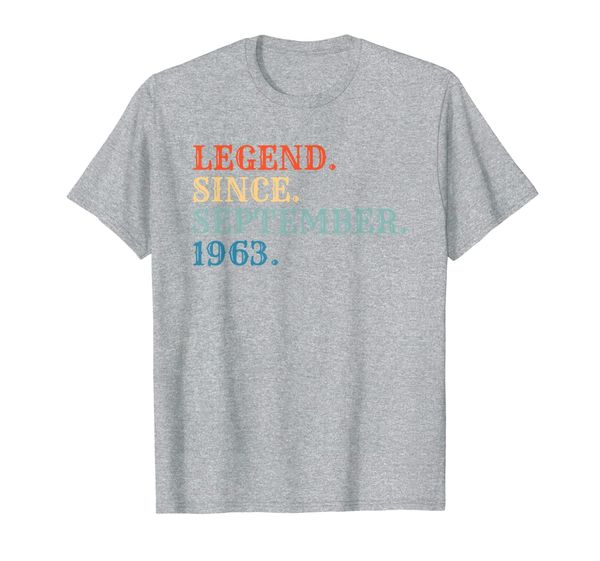 

legend since september 1963 shirt - 56th birthday gift tee t-shirt, White;black