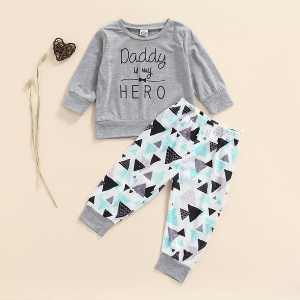 

clothing sets 1-5y toddler girls 2pcs autumn clothes outfits long sleeve letter print pullover and triangle pattern pants set, White