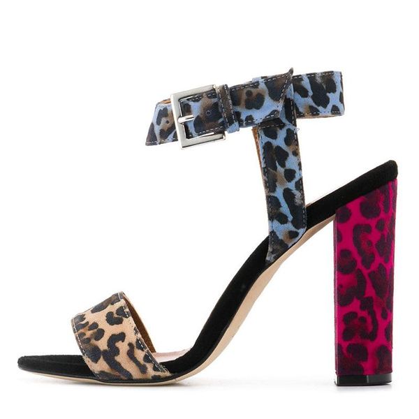 

dress shoes european women casual high pump night club leopard outdoor thick heels buckle lady increase sandals big size 34-46, Black