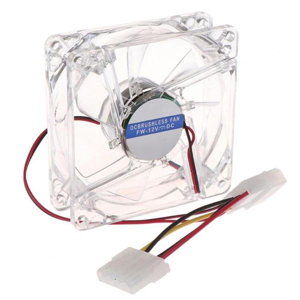 

fans & coolings pc computer cpu fan 80mm cooling with blue led light 8025 8cm silent dc 12v luminous chassis molex 4d plug axial 80