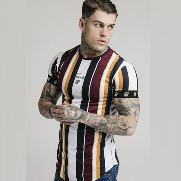 

men's polo shirt fitness summer hip hop stripe outdoor sports short sleeve printed t- for men, White;black