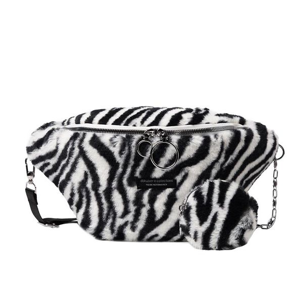 

fluffy chest bag crossbody heuptasje cow print heuptas waist for girls bolso monedero hip torba damska fanny pack bags