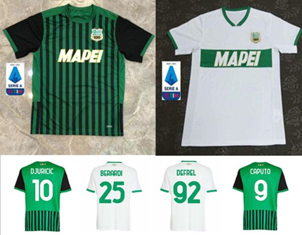 

2021 classic us sassuolo calcio soccer jerseys home away chiriches djuricic locatelli berardi boga caputo defrel 20 21man fo, Black;yellow
