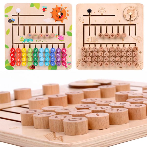 

early educational montessori wooden toys children number board calculation frame parent-child intelligence puzzle toy as gift