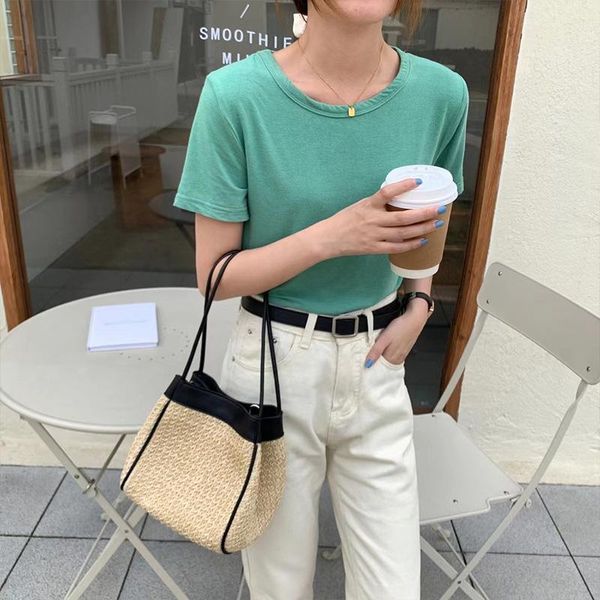 

evening bags straw woven 2021 summer fashion one-shoulder messenger bag all-match handbag purses and handbags luxury designer