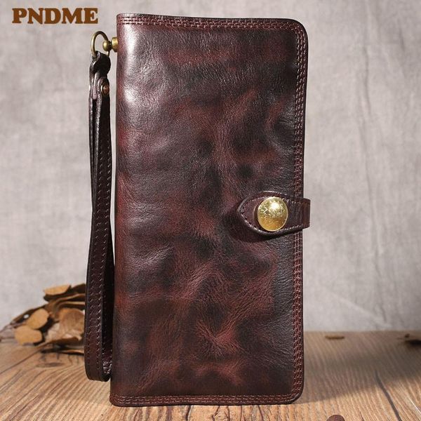 

wallets retro multifunctional full cowhide long men's wallet fashion natural genuine leather multi-card holder women's phone clutc, Red;black