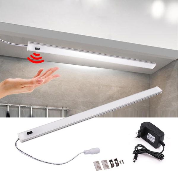 

hand sweep switch led light kitchen night 30/40/50cm sensor strip portable cupboard under cabinet dc12v