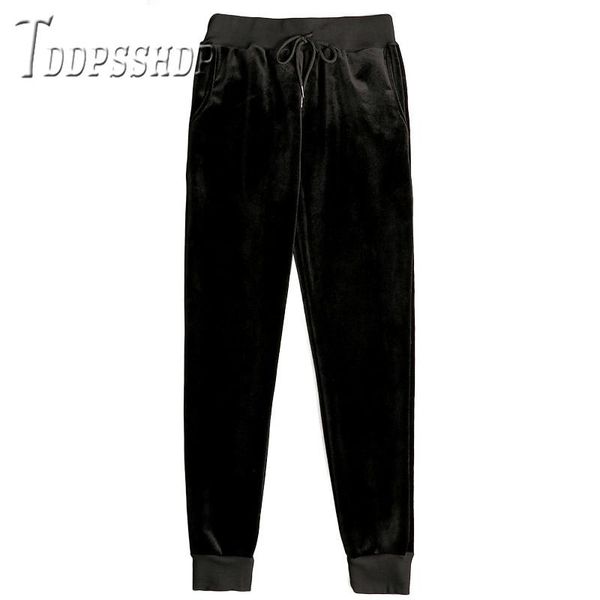

women's pants & capris 2021 winter lining with fluff women soft velvet fabric female trousers, Black;white