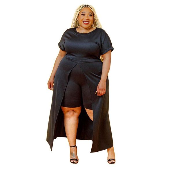 

women's tracksuits plus size women clothing two piece set wholesale casual long and shorts summer outfits black sets drop, Gray