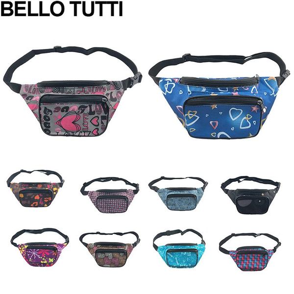 

waist bags bello tutti multi-color women male travel running fanny pack adjustable belt bag fashion packs phone pouch