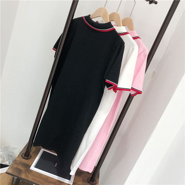 

gu piggy square collar skirt tricolor 1060, Black;gray