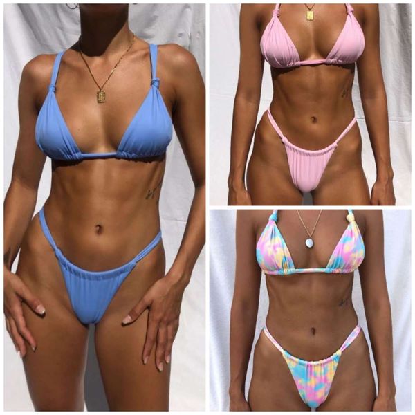 

multi color triangle bikini swimsuit, White;black