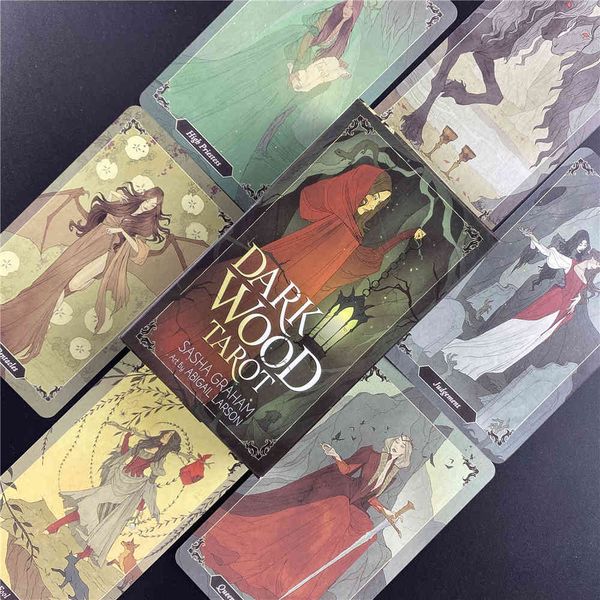 

dark wood tarot family gathering chess card game fortune telling divination oracle cards leisure table with pdf guidebook love ax5n