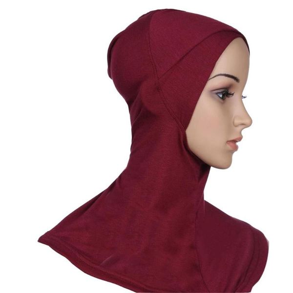 

scarves 1 pc full cover inner cross hijab caps muslim turban hat for women islamic underscarf bonnet solid modal neck cagoule, Blue;gray