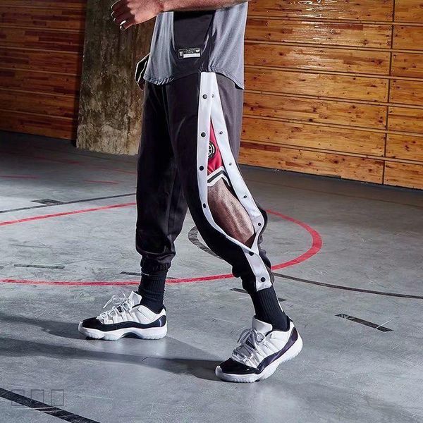 

men's pants 2021 summer loose trend casual basketball training straight sports nine-point hong kong style, Black