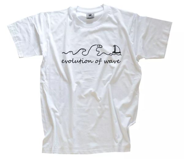 

standard edition evolution of wave-surf surfer t-shirt s-xxxl, White;black