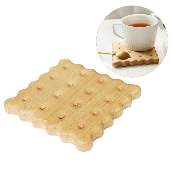 

mats & pads creative tea pad solid wood cookie shape coffee cup heat resistant mat living room table decoration