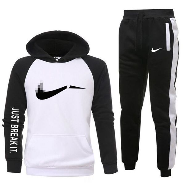

yellow men casual sportswear tracksuits gyms sweatshirt + sweatpants fashion brand male two piece sets plus size s-xxxl, Gray