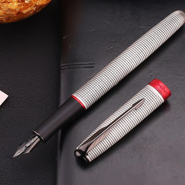 

fountain pens jinhao 75 pen frosted black brushed feather titanium stationery 0.5mm ink school supplies