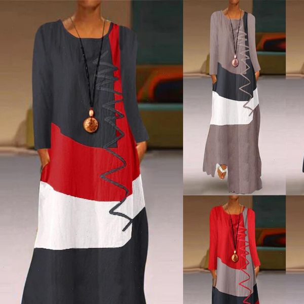 

h40 women dresses patchwork sundress summer maxi dress kaftan casual long sleeve tunic vestido female 100% cotton plus size, Black;gray