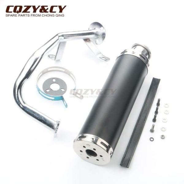 

motorcycle exhaust system scooter high performance pipe for motofino mf50qt-2 mf50qt-7 mf50qt 50cc gy6 139qma 139qmb 4 strokes