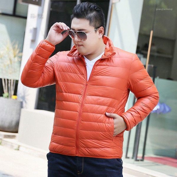 

men's down & parkas large size light cotton-padded jacket winter plus obese clothing widened fat man loose coat, Black