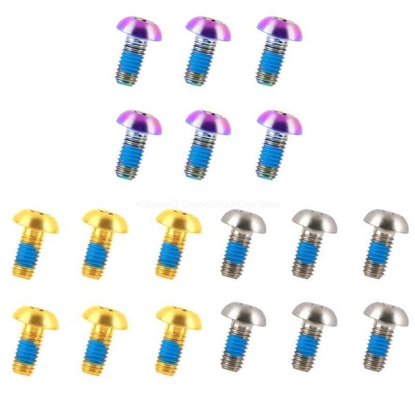 

bike heels & chainwheels 6pcs titanium bicycle disc brake rotor fixing bolts m5*10mm mtb screw dropship