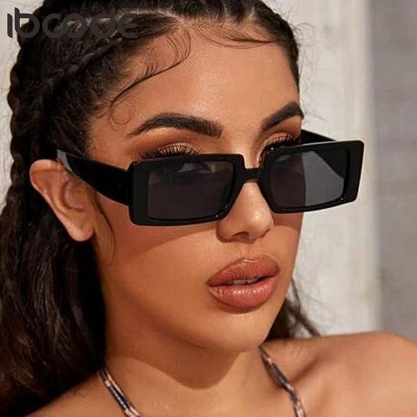 

iboode 2021 square retro sunglasses women men vintage sun glasses luxury small frame eyeglasses uv400 shades oculos gafas de sol, White;black