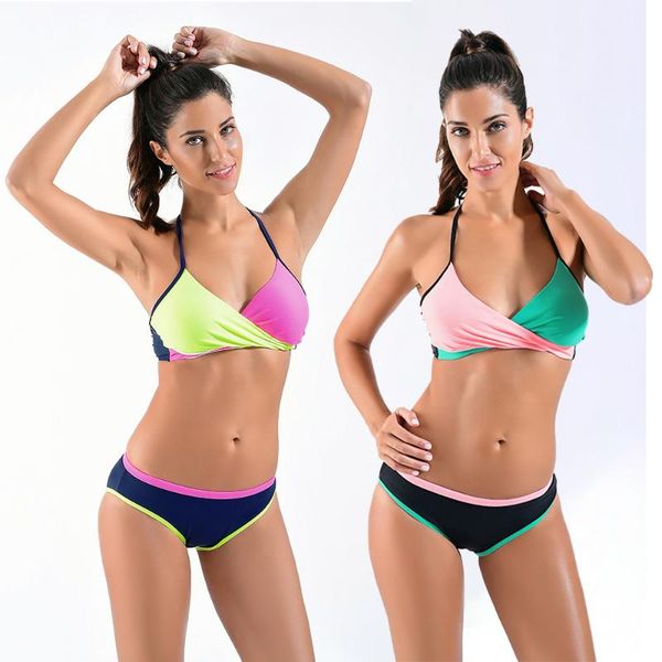 

bikinis set female 2021 solid swimsuit sport badpak large size swimwear women microbikini push up brazilian bikini xxxl