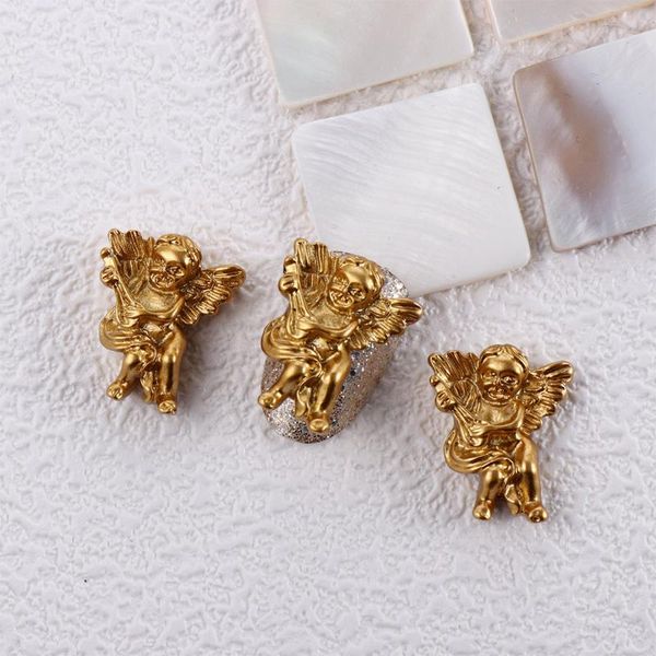 

nail art decorations accessories baroque relief style angel baby flat resin cartoon 3d fingernail diy decoration 2021, Silver;gold