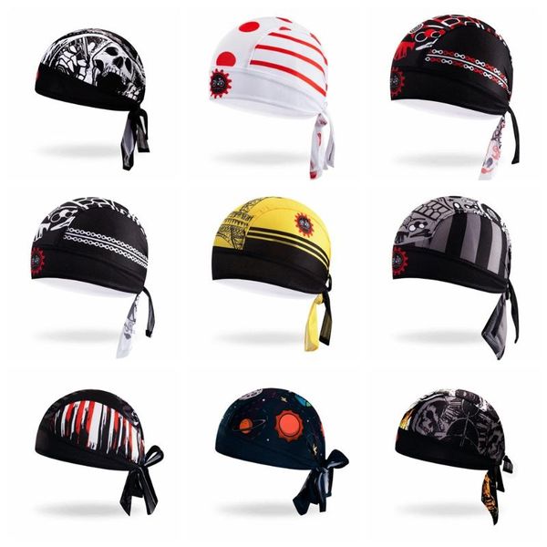 

cycling caps & masks 2021 bike hats helmet cap women men bicycle bandana pirates scarf mountain road mtb team headband headwear red, Black